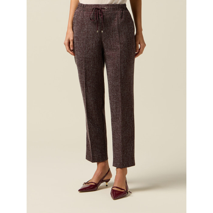 Oltre - Joggers en tejido mélange - Burgundy