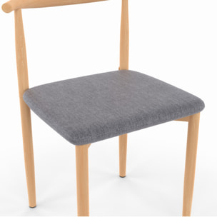 Chaises Adam effet bois - Gris Clair