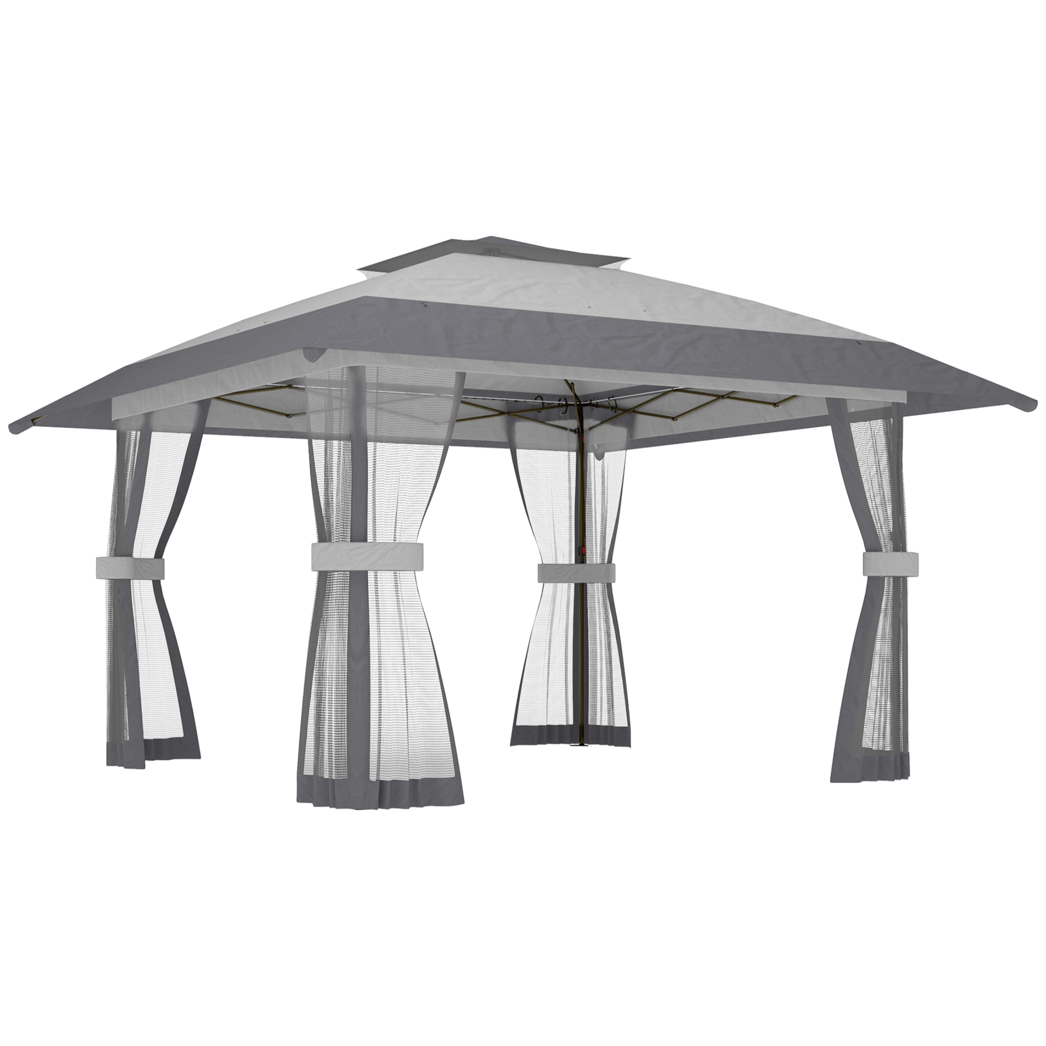 Tonnelle barnum pop-up 4 x 4 m moustiquaire intégrale sacs lestage gris