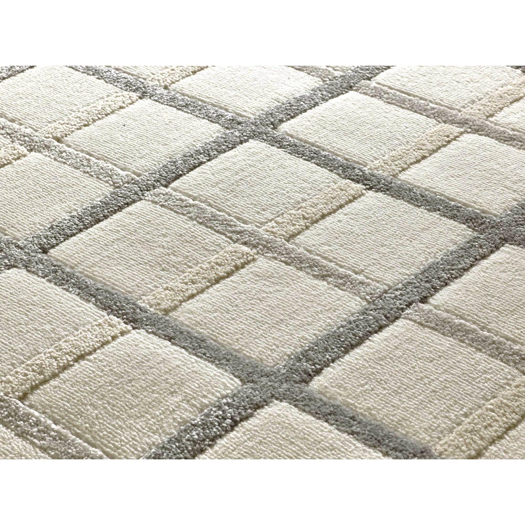 KARISMA Alfombra de cuadros con relieve gris, varias medidas disponibles.