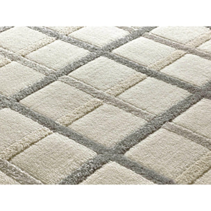 KARISMA Alfombra de cuadros con relieve gris, varias medidas disponibles.