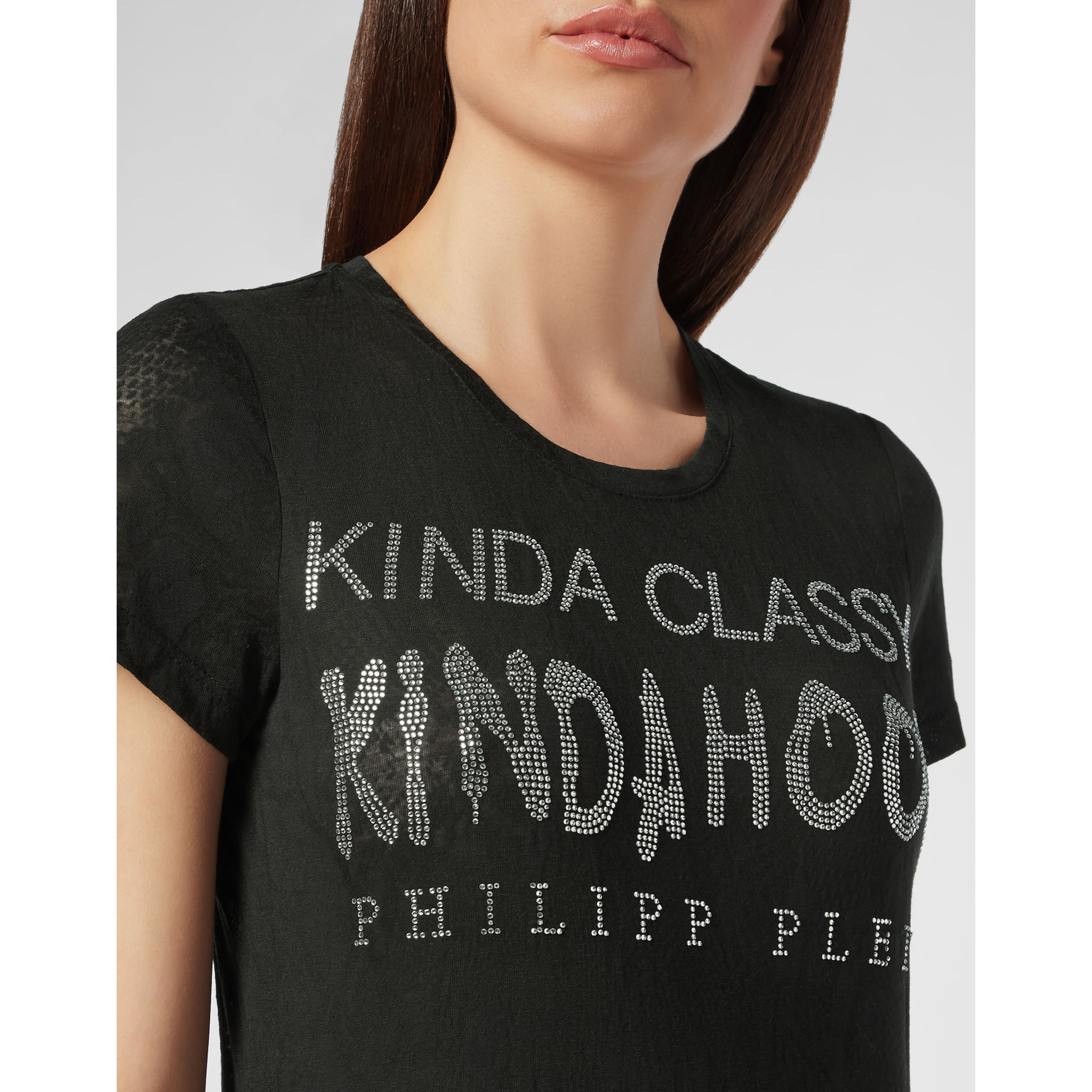 PHILIPP PLEIN T-shirt Round Neck SS Crystal