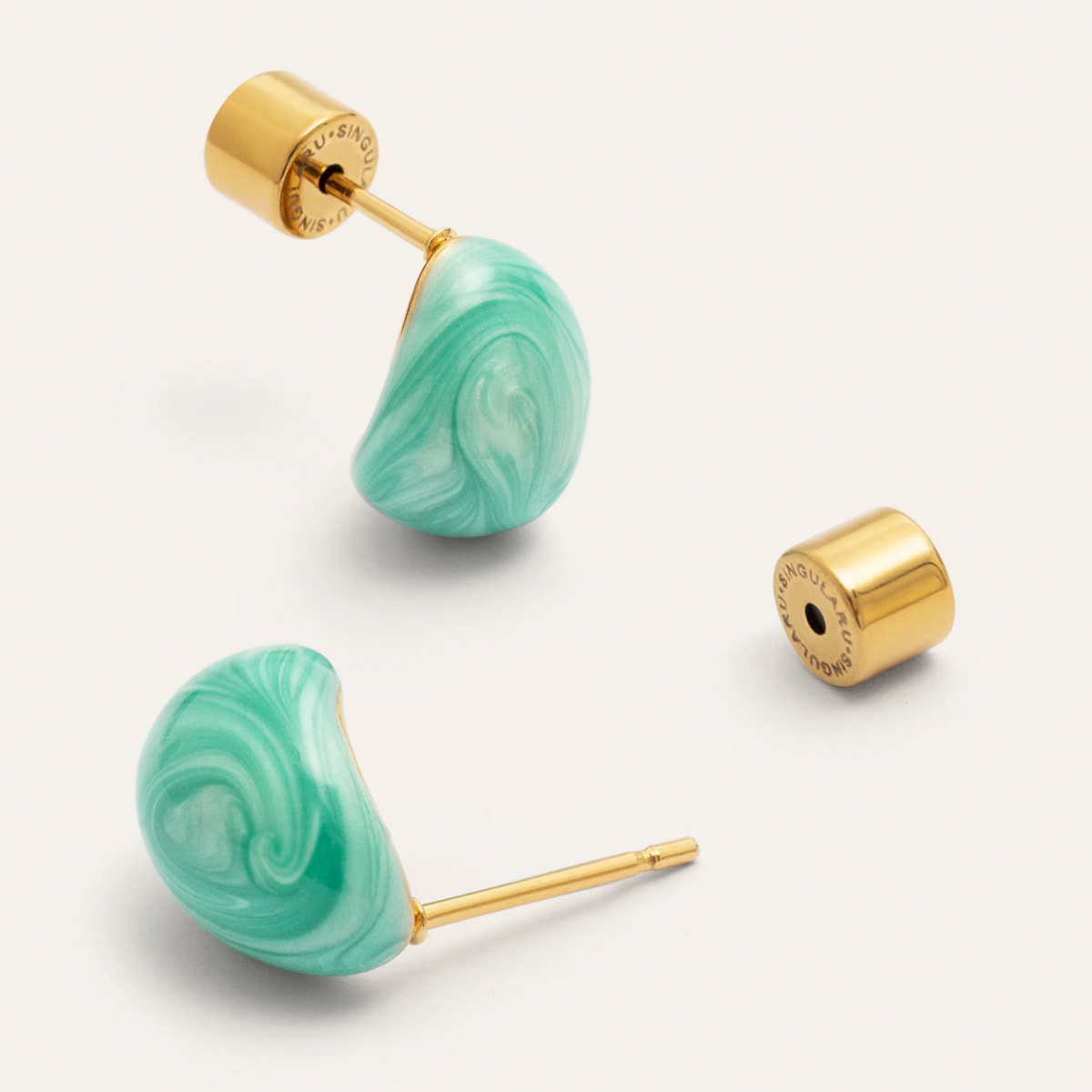 Orecchini Goccia Enamel Alea Acciao Placcato Oro