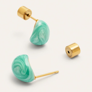 Orecchini Goccia Enamel Alea Acciao Placcato Oro