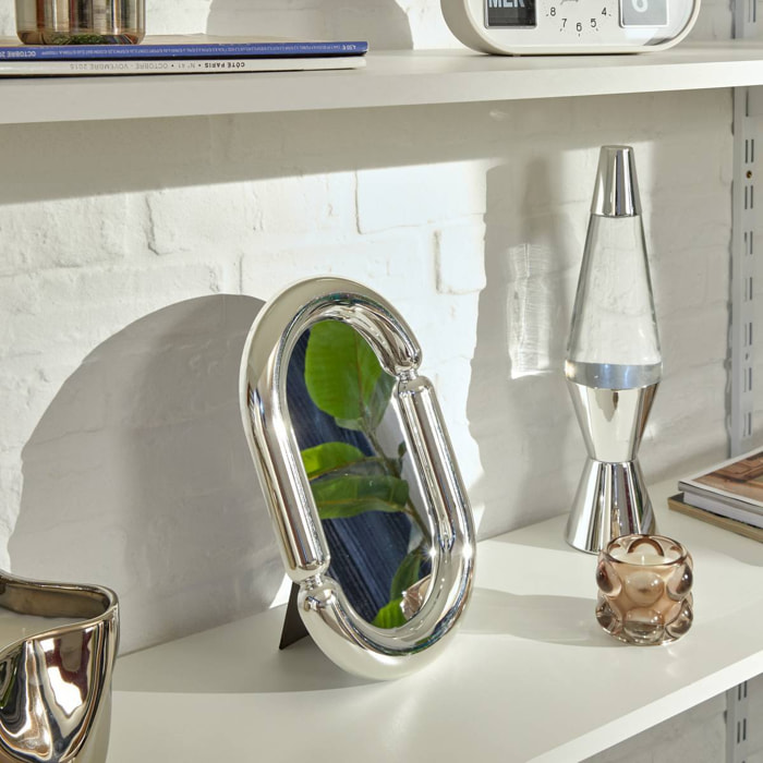 Miroir à poser Sky H.30cm plastique argent
