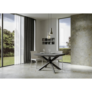 Mesa extensible 90x120/380 cm Volantis Evolution Cemento estructura Antracita