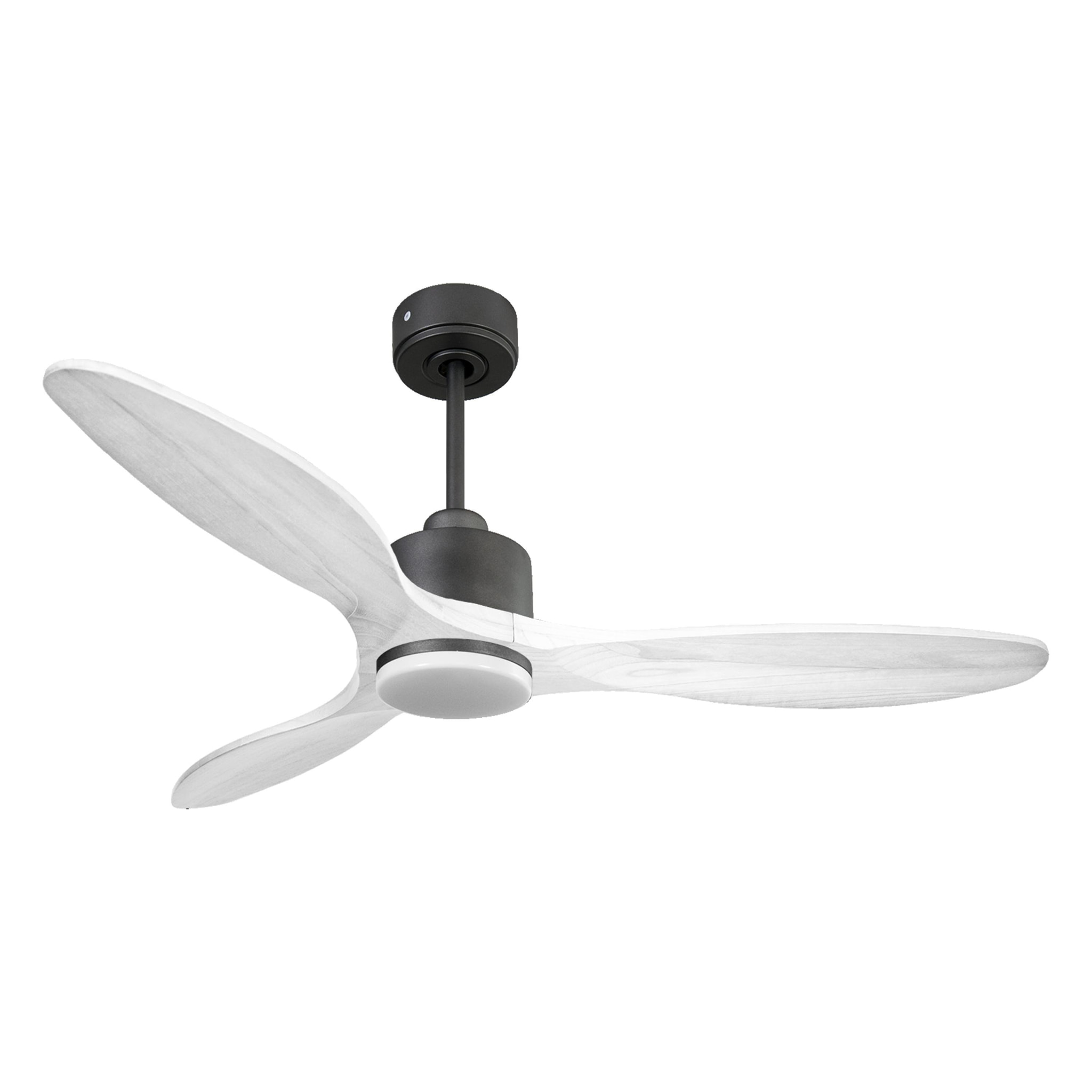 Ventilador de techo Modo Invierno/Verano Termostato Dimable Wifi Motor DC Techos Inclinados Mando a Distancia Luz tres tonos Hypersilence Memoria Vendible Shopify (AUTOMATICO) SantoriniD132C03LED65262 PURLINE