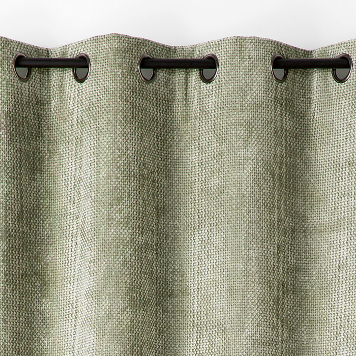 Rideau thermique et phonique velours chenille - Vert