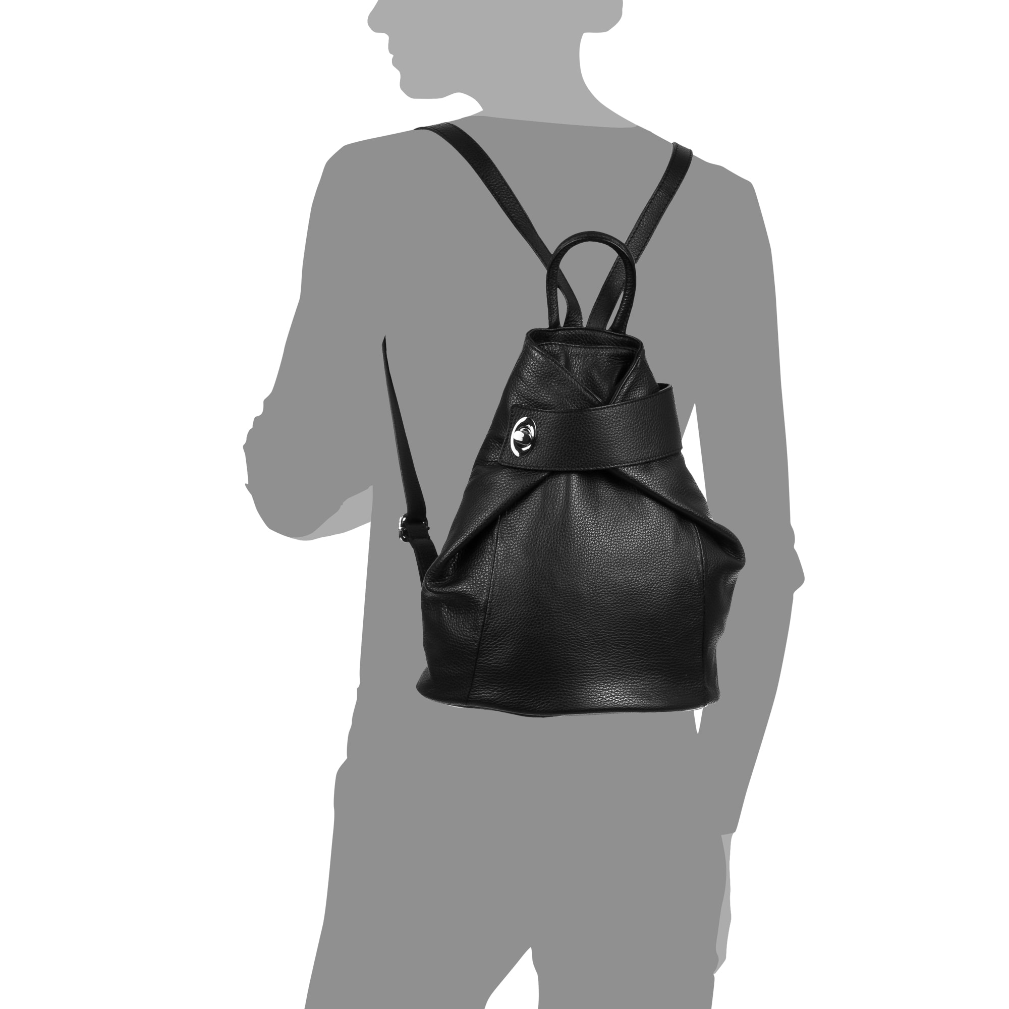 Edvige Bolso mochila Mujer.Piel auténtica Dollaro