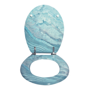 Abattant wc MDF ANGEL Bleu - Charnières Inox MSV