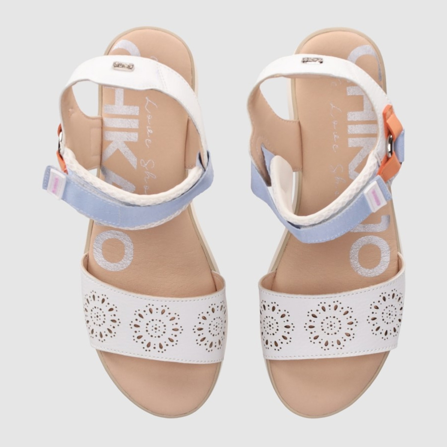 Sandalias de Piel Sintética - Blanco - Tacón: 7 cm