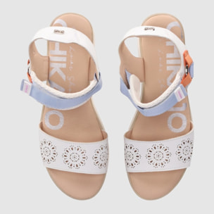 Sandalias de Piel Sintética - Blanco - Tacón: 7 cm