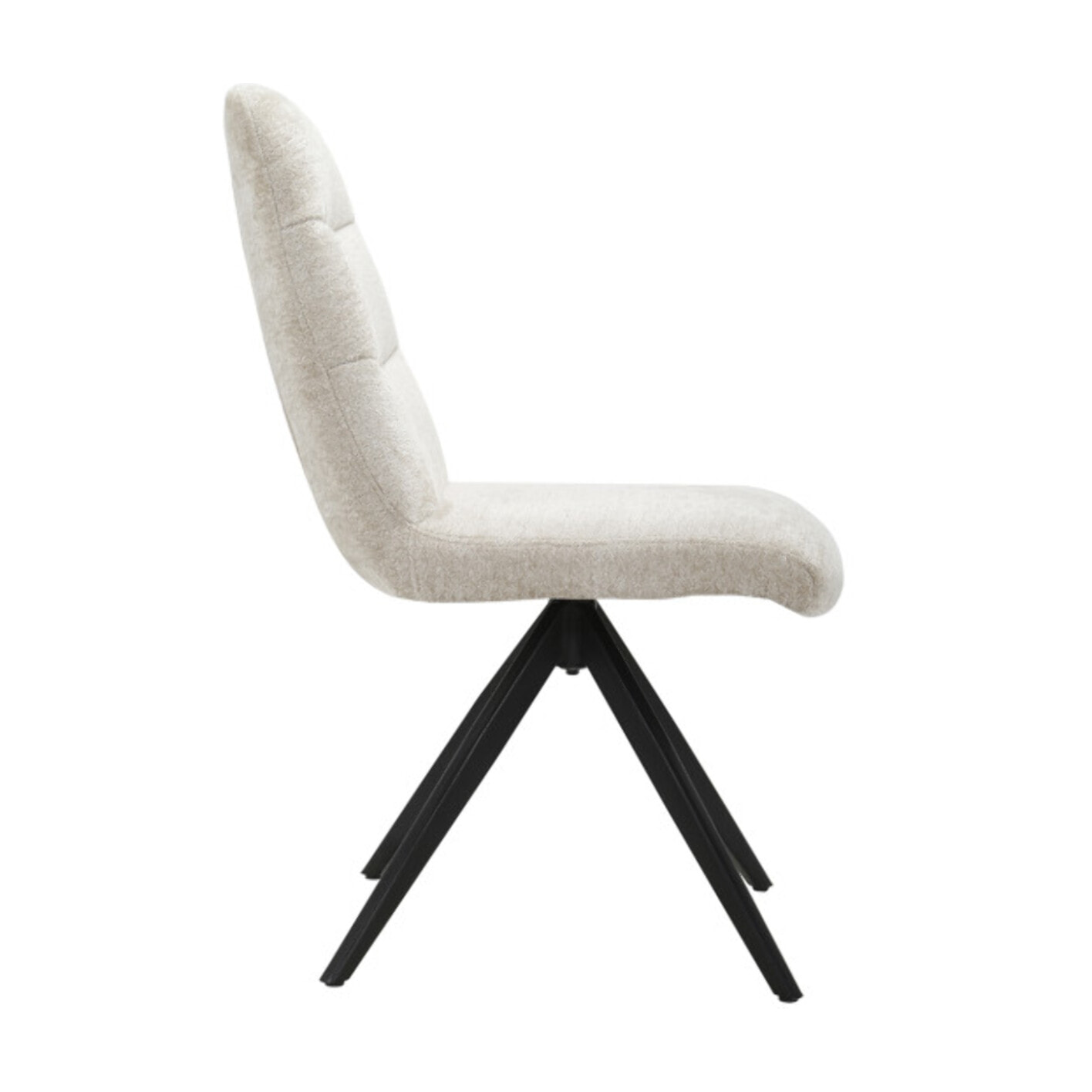 Chaise rotative 360° capitonnée en tissu et pieds métal - 3 coloris - LILA