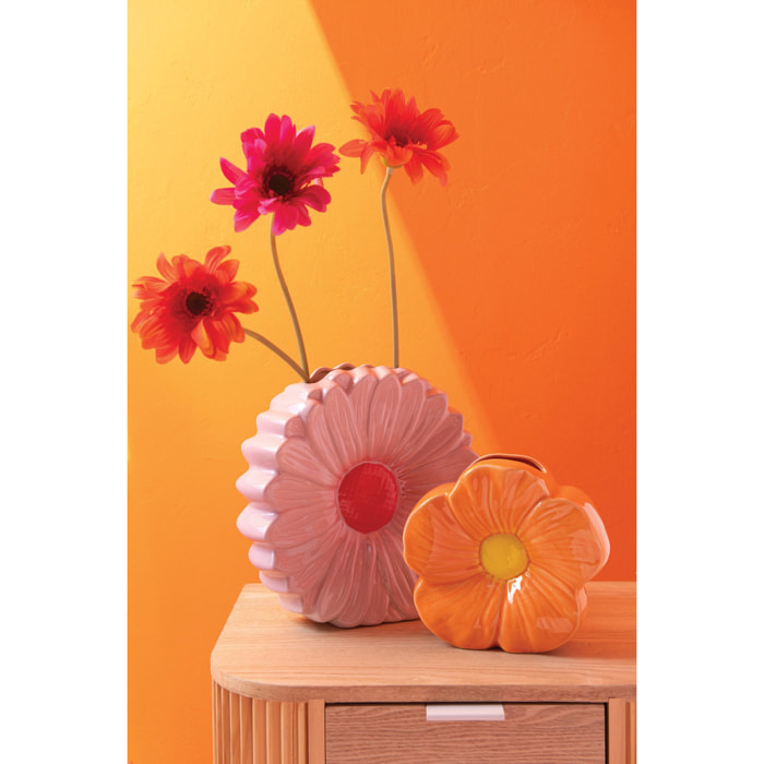 J-Line Vase Fleur - porcelaine - rose