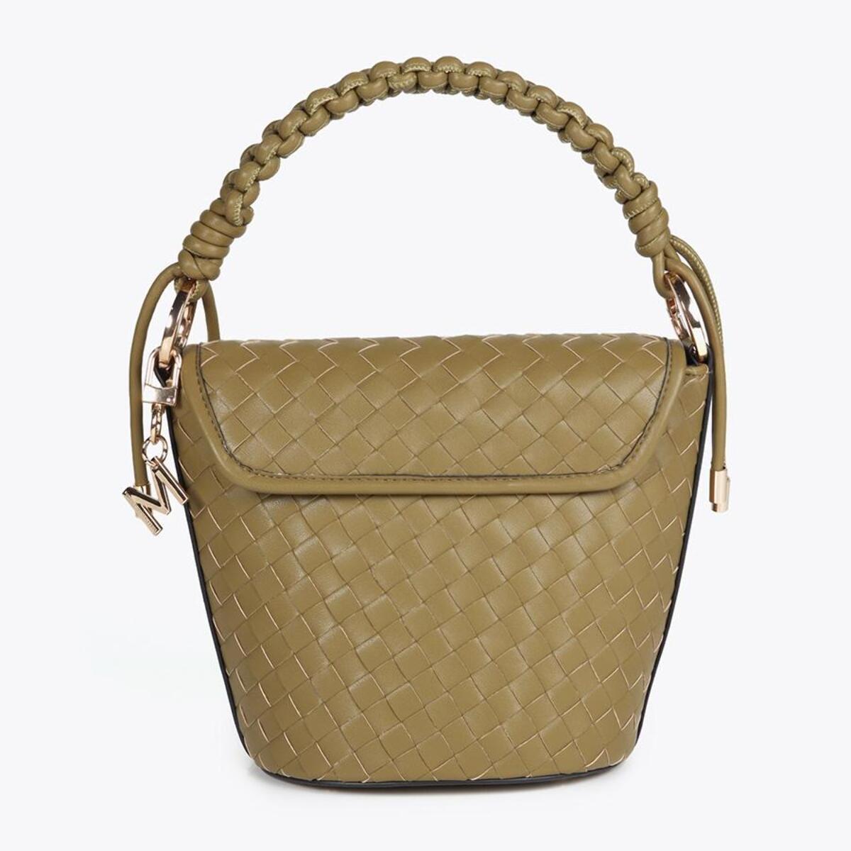 Borsa a tracolla intrecciata effetto pelle