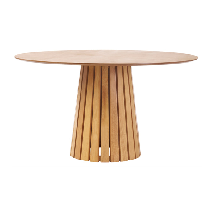 Table à manger ronde en bois clair chêne D137 cm DITA
