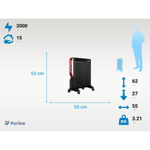 Radiador eléctrico de mica con termostato MR2000B PURLINE 2000 W