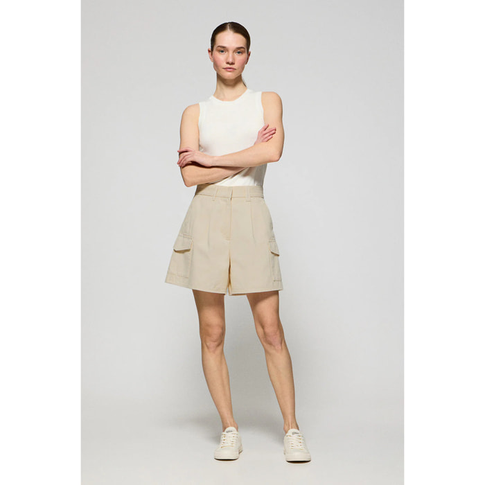 Pantaloncini Menfis in twill color sabbia con dettagli Polo Club