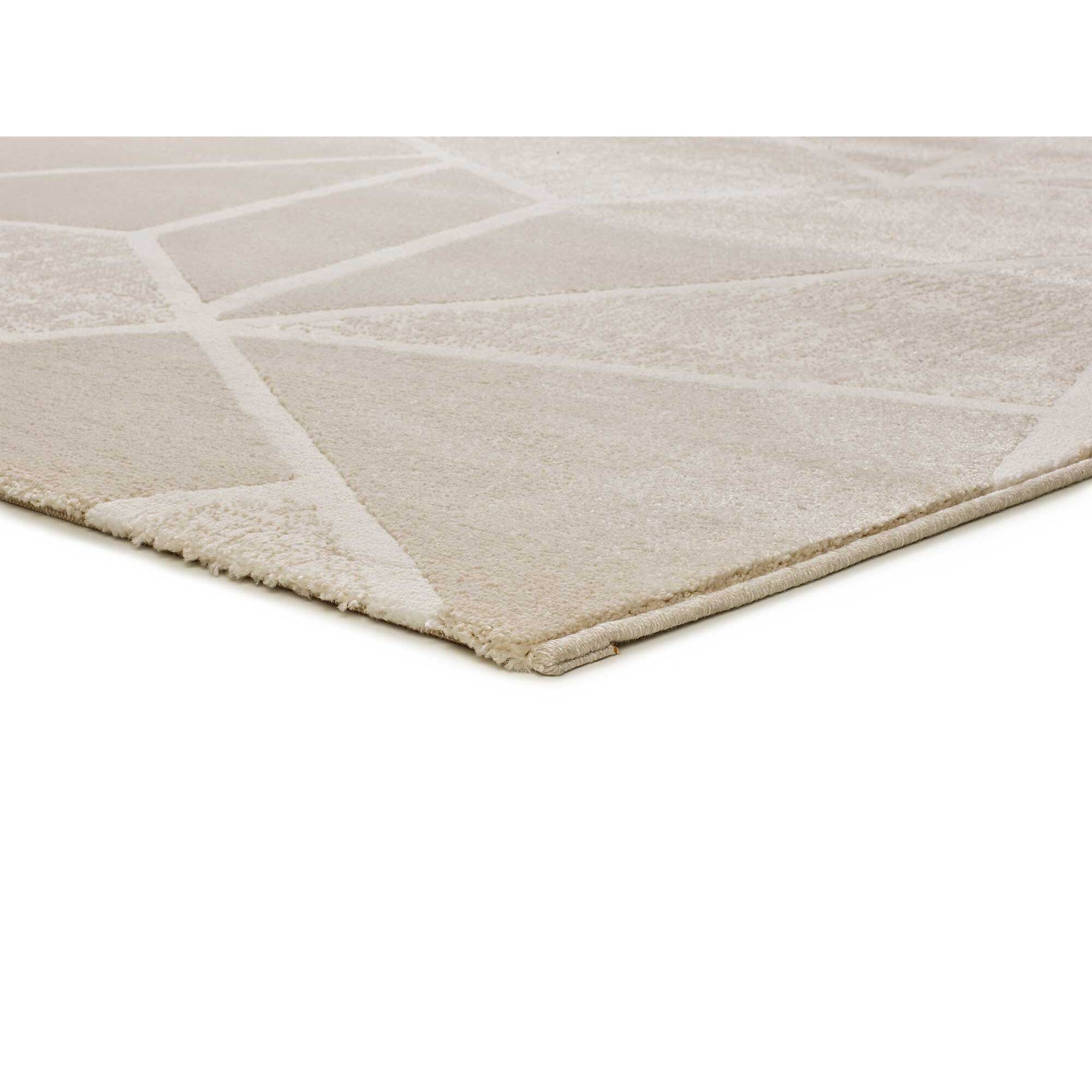 SENSATION Alfombra con motivos geomÃ©tricos en relieve en blanco, varias medidas disponibles.