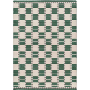 ASTRA Alfombra geométrica de pelo corto verde, varias medidas disponibles.