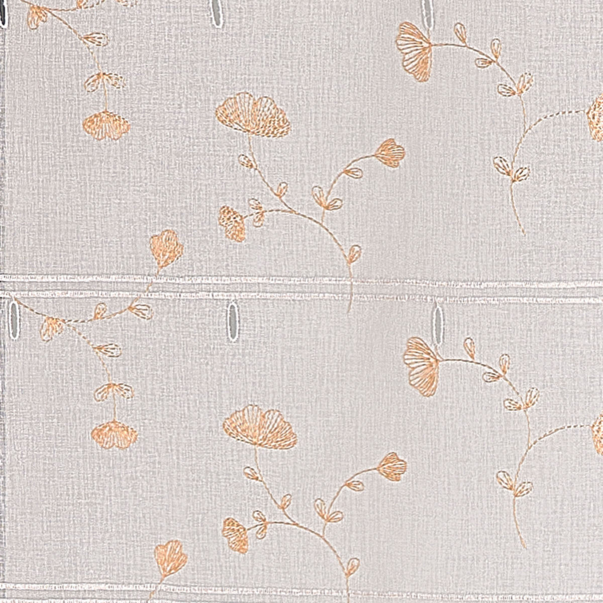 Voilage modulable brodé ginko - Jaune Ocre