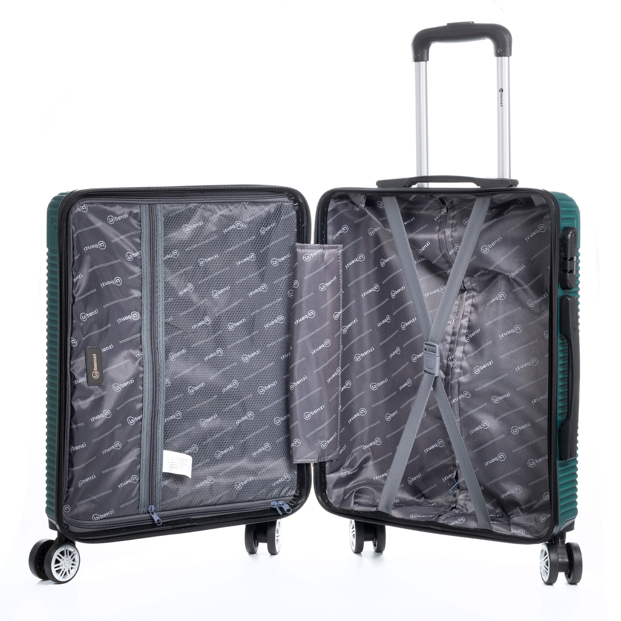 Juego de 3 maletas trolley rígidas ultraligeras, de ABS de alta resistencia. Cerradura numérica, 4 ruedas giratorias 360°.