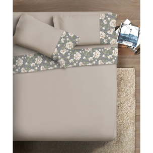 Completo letto Armonie IPERSAN Puro Cotone Corolla Tortora