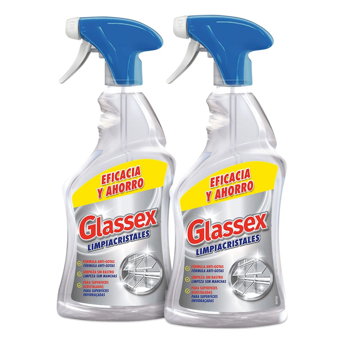 Limpiacristales Glassex pistola 1,5L, pack 2 unidades x 750ml