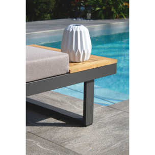 TOKYO - Salon de jardin 4 places en bois d'acacia et aluminium