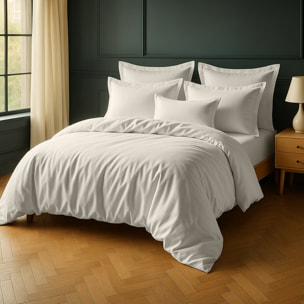 Drap housse uni 100% coton - essentiel - ivoire