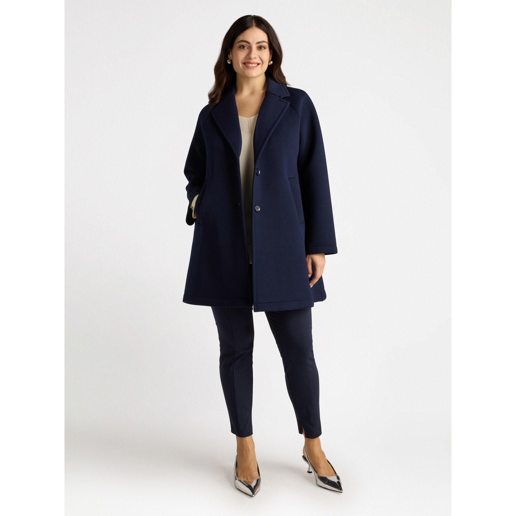 Fiorella Rubino - Cappotto in scuba - Blu