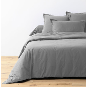 Parure De Drap 3pcs et Drap Housse 90x190cm Coton 57fils/cm2 Anthracite