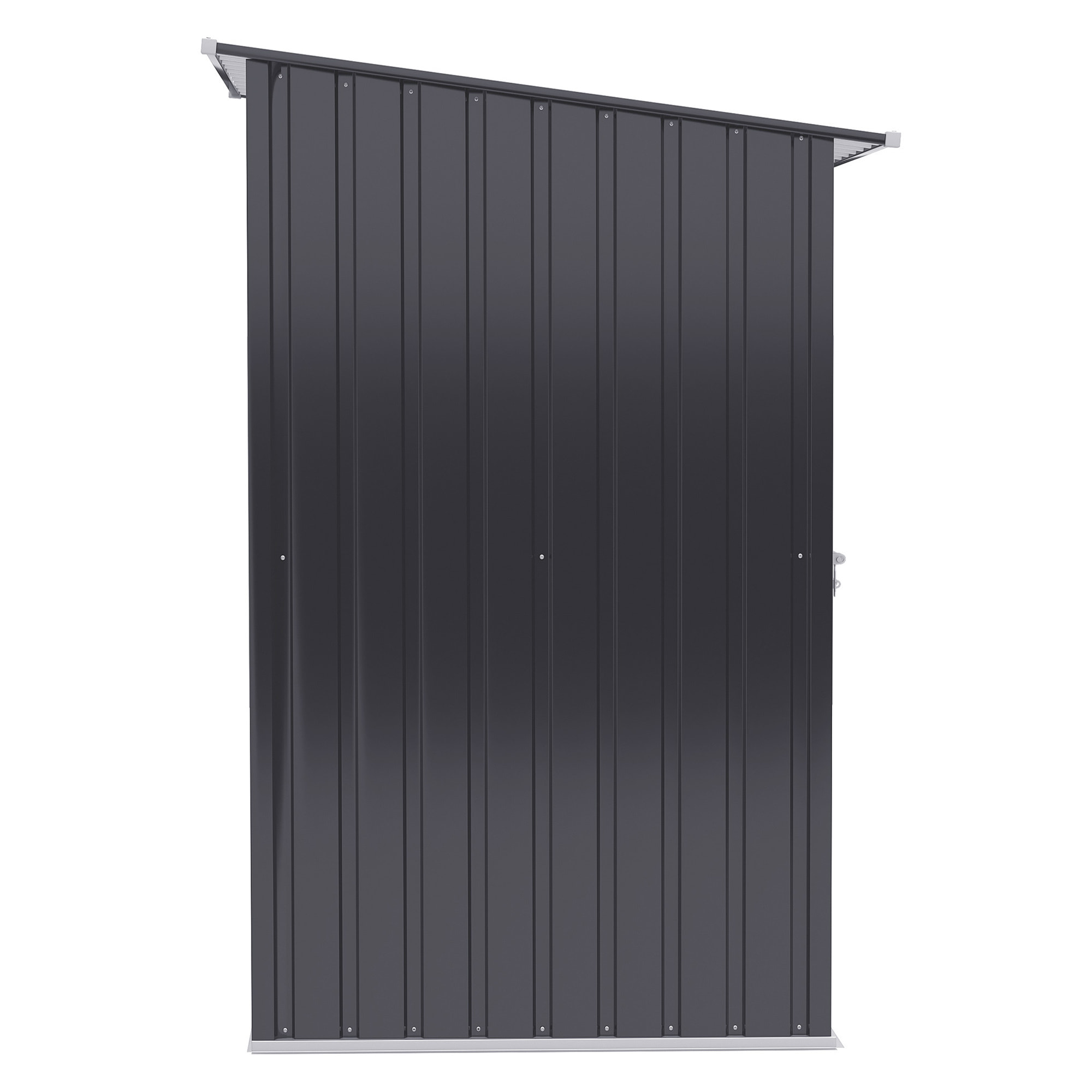 Caseta de Jardín 0,92 m² 100x103x160 cm Cobertizo Exterior de Acero Galvanizado con Puerta Cerradura y Techo Inclinado para Almacenamiento de Herramientas Gris Oscuro