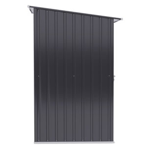 Caseta de Jardín 0,92 m² 100x103x160 cm Cobertizo Exterior de Acero Galvanizado con Puerta Cerradura y Techo Inclinado para Almacenamiento de Herramientas Gris Oscuro
