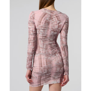 PHILIPP PLEIN Wrinkled Mini Dress Butterfly Tattoo