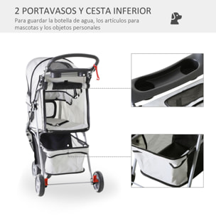 Cochecito Plegable con Ruedas 360Âº de Oxford 75x45x97cm Gris