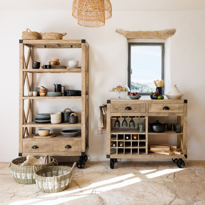 Set de 2 paniers XL en rotin D40/50cm