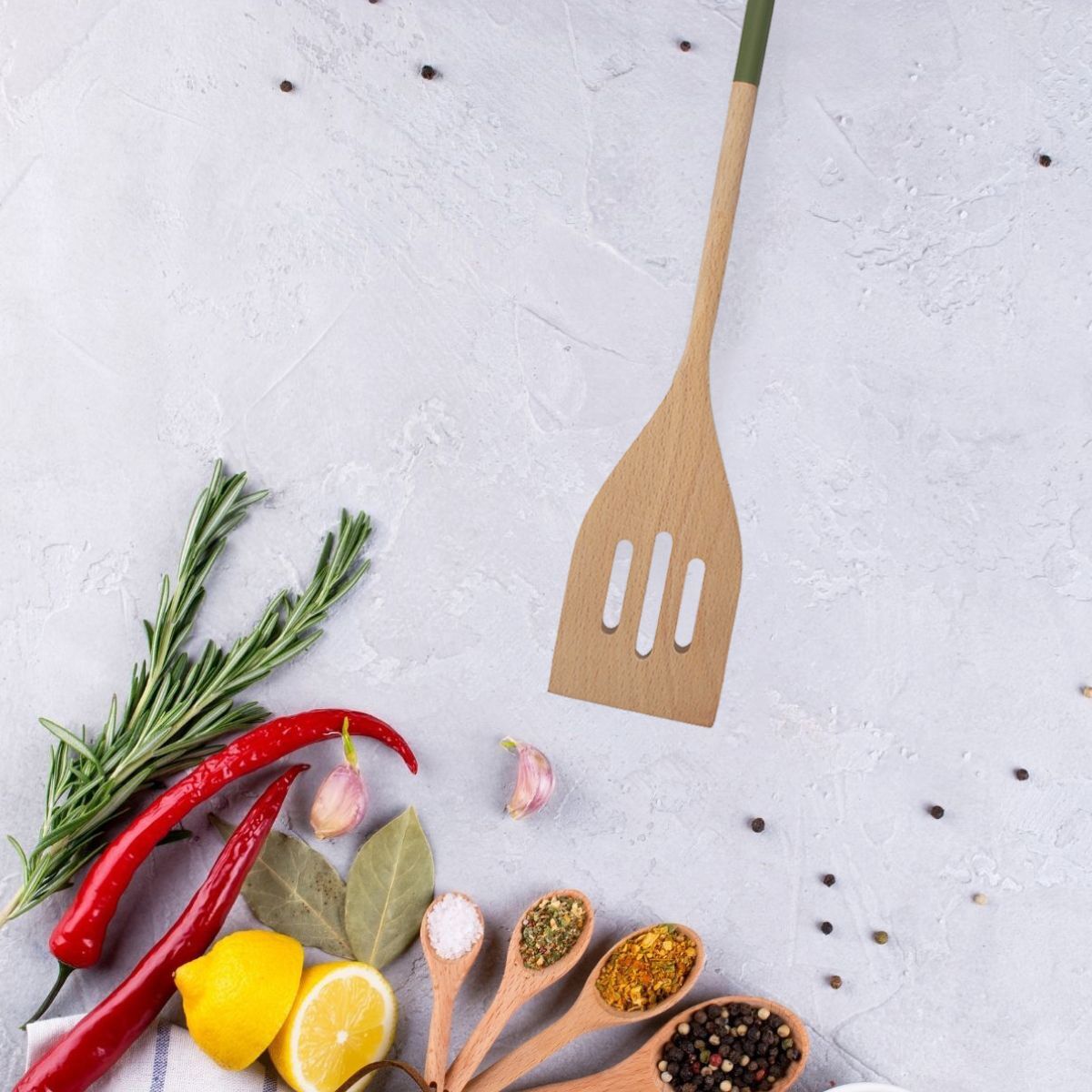 Ensemble de 2 Spatules de cuisine ajourée 33 cm Fackelmann Wood Edition