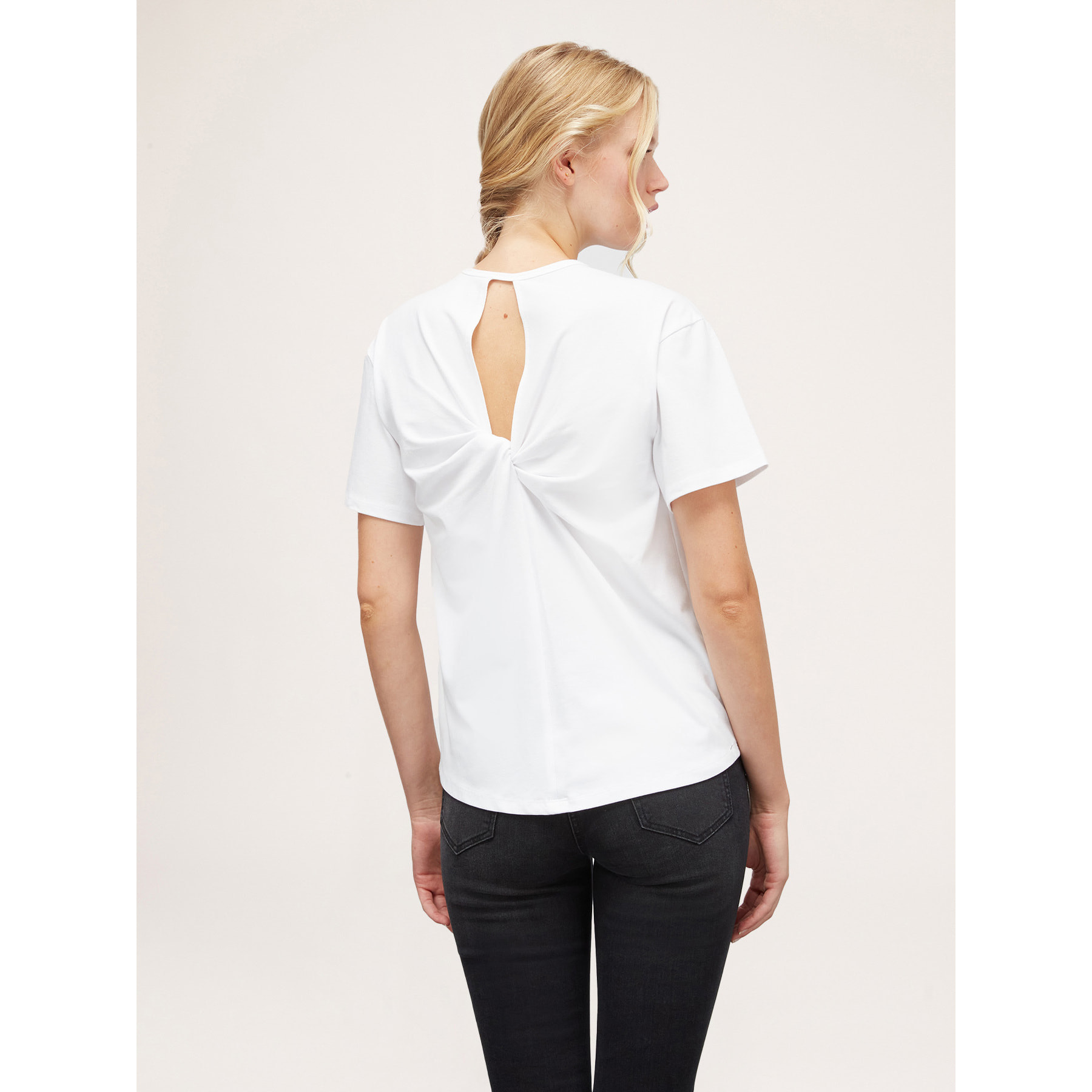 Motivi - T-shirt con nodo dietro - Bianco