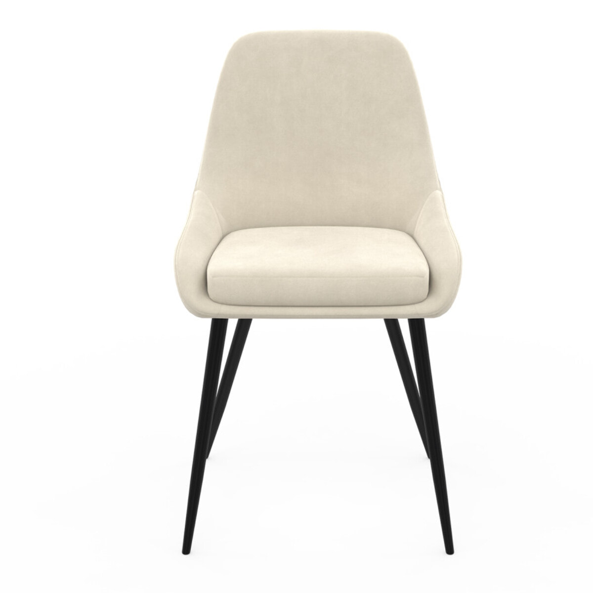 Chaises Olivia en velours et pieds métal - Crème