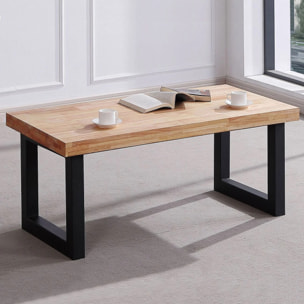 Mesa de centro elevable con almacenaje oculto en roble salvaje y negro 120x47,5-62 cm Loft Roble salvaje - Negro