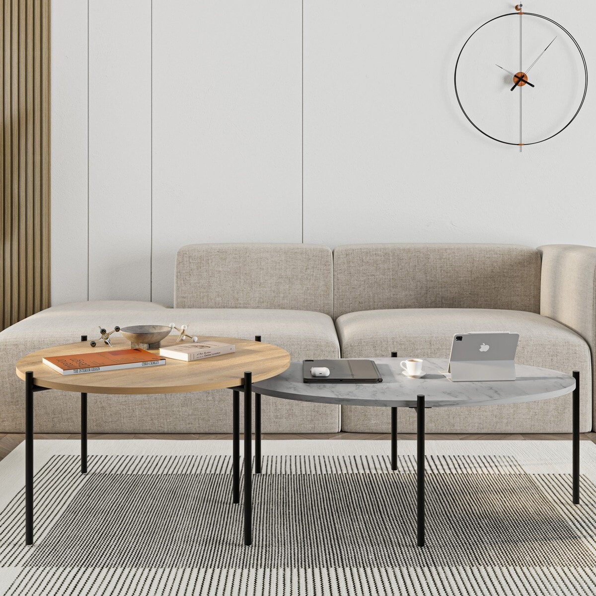 Lot de 2 tables basses gigognes - LORIS
