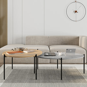 Lot de 2 tables basses gigognes - LORIS