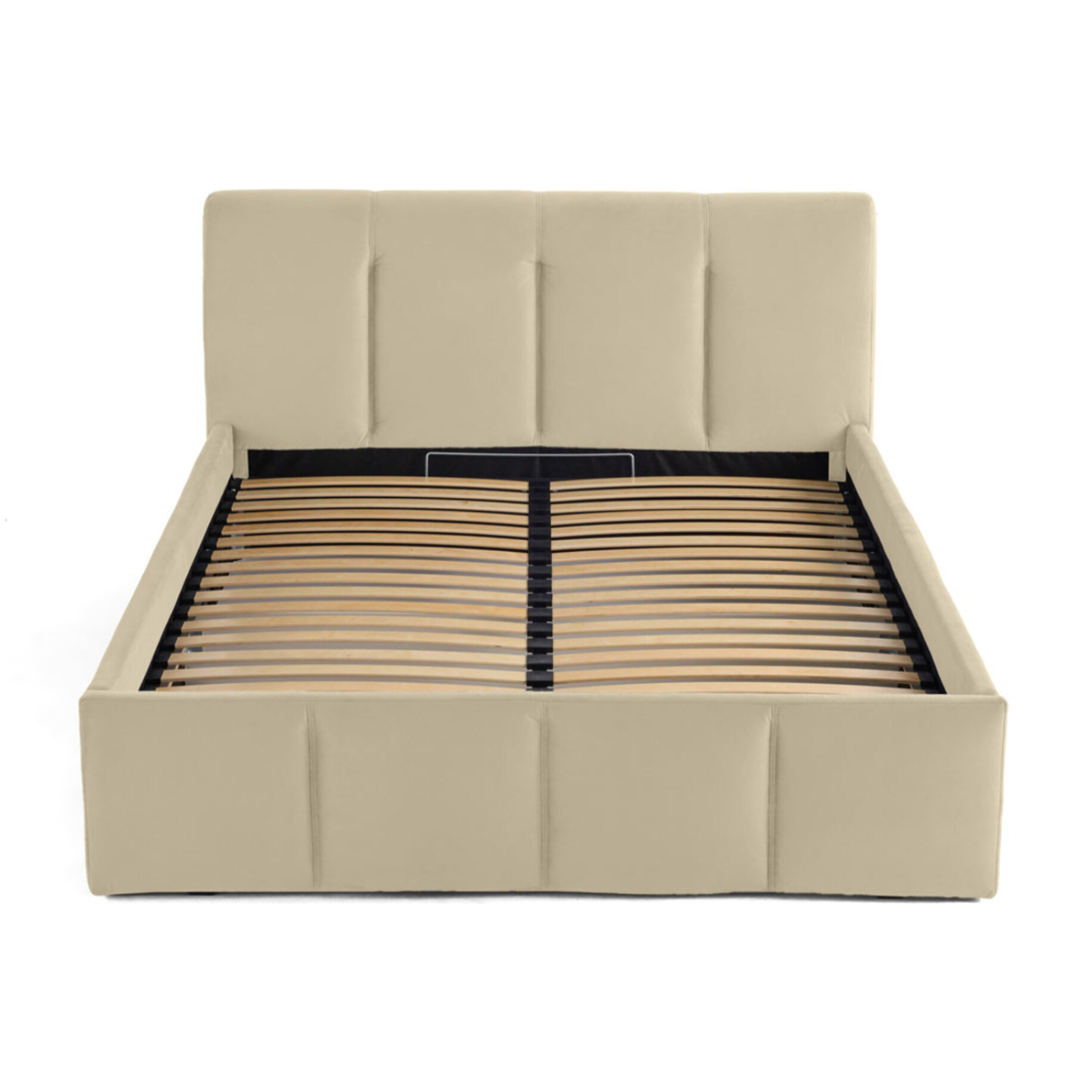 Elysia - lit coffre - 180x200 - en velours - sommier inclus - Beige