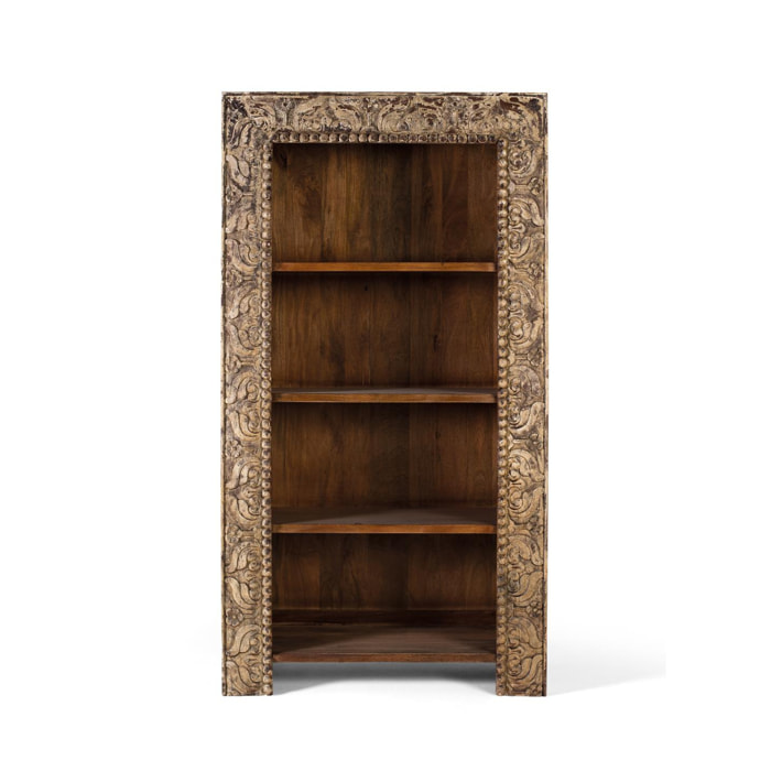 Librería de Madera de Mango 99 Cm Estilo Rústico Elegante