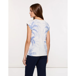 Camiseta Manga Corta Azul - Leaverna