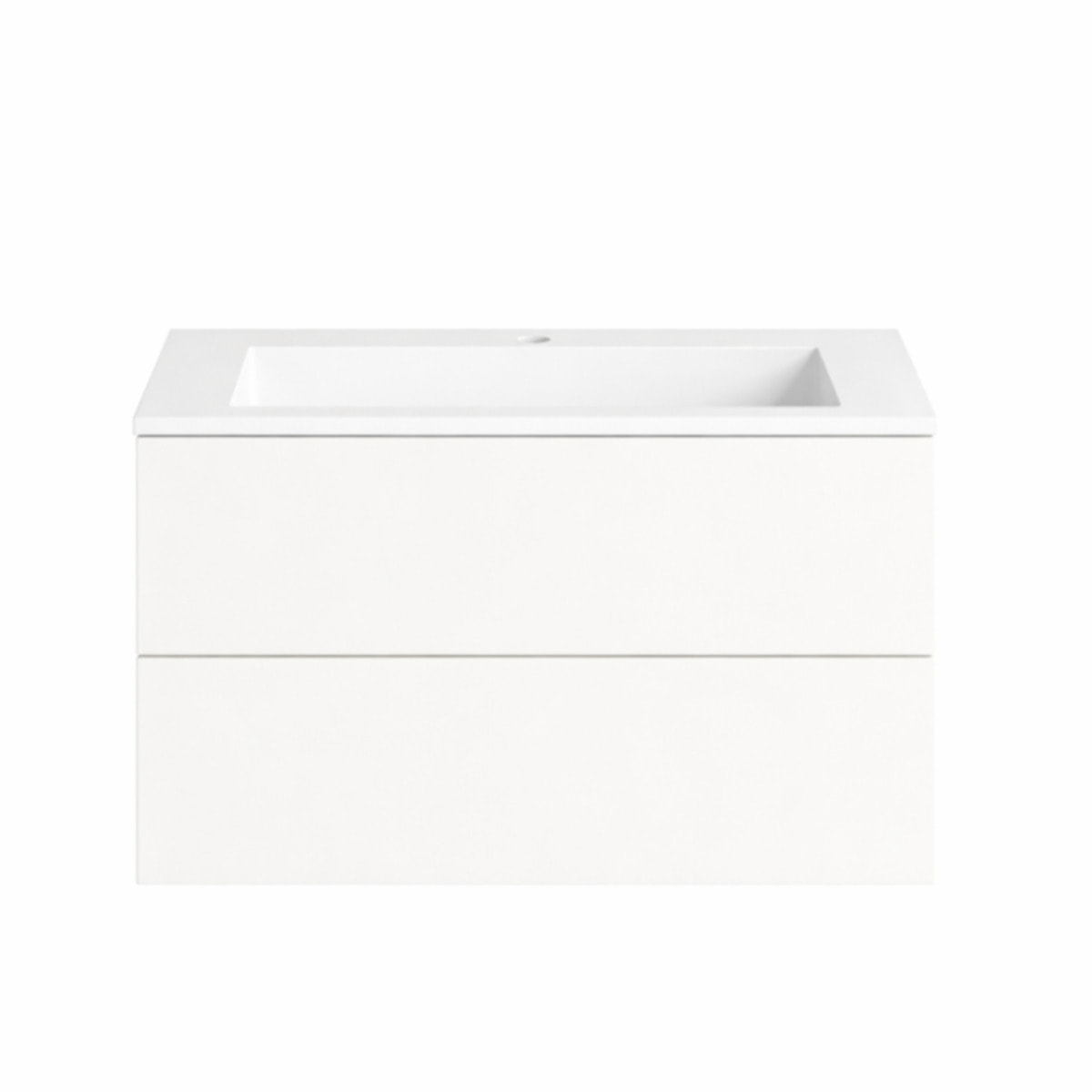 Meuble simple vasque Cosmo 80 cm blanc mat