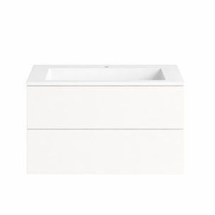 Meuble simple vasque Cosmo 80 cm blanc mat