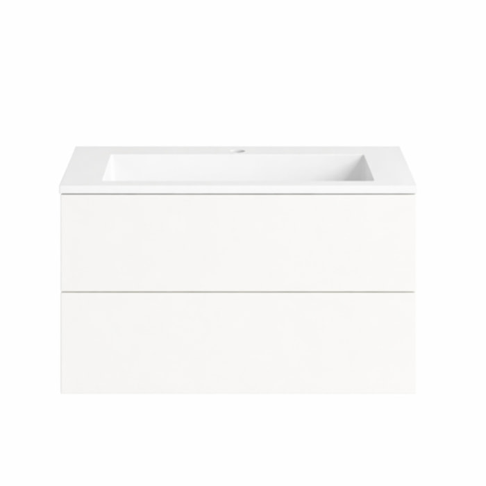 Meuble simple vasque Cosmo 80 cm blanc mat