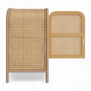 Table de chevet en rotin, 1 porte - Alata